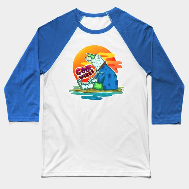 Polar Beach Baseball T-Shirt by Chandscartoons